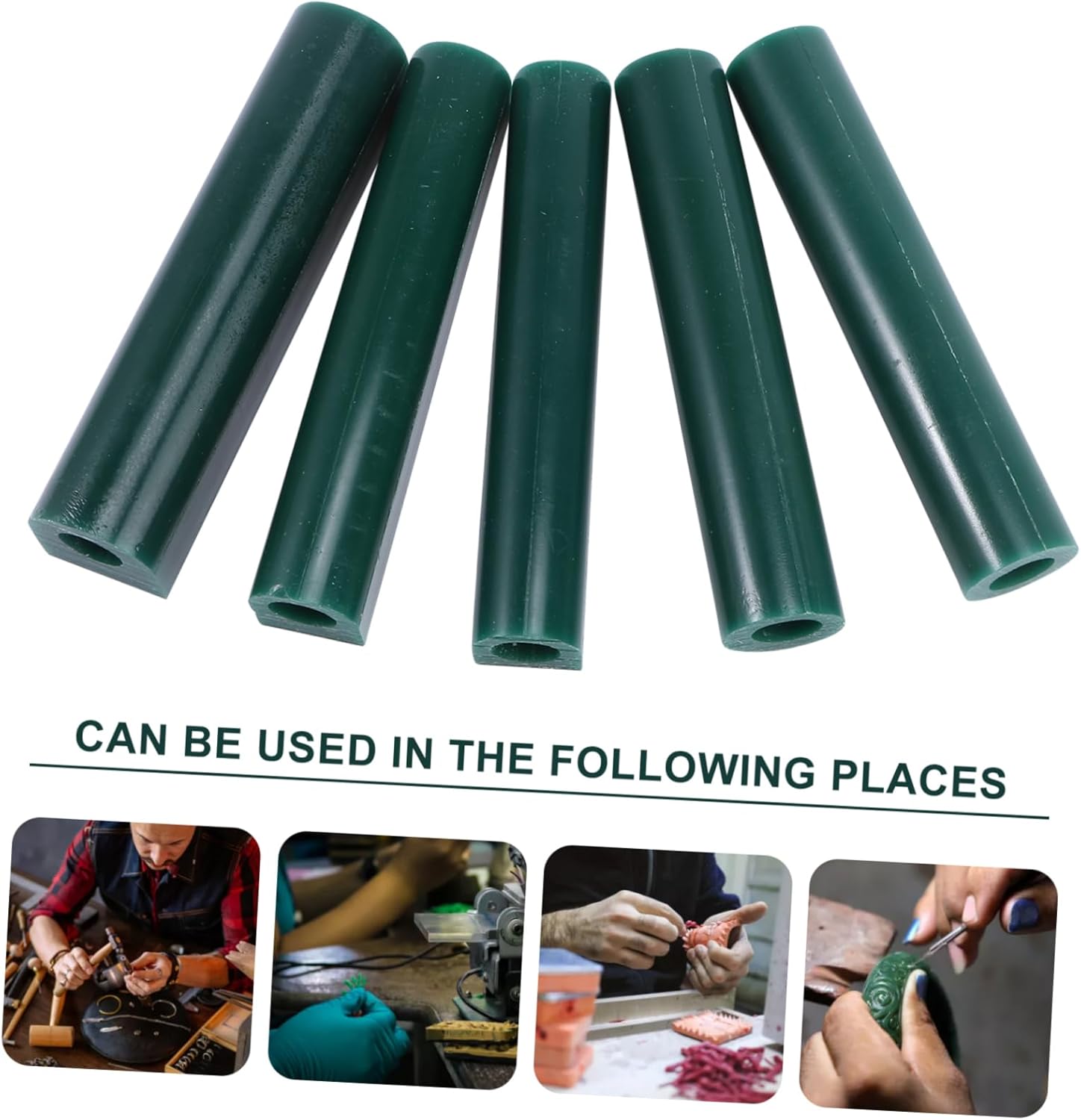 Uonlytech 5pcs Wax Tube for Jewelry Crafting Smooth Interior for Easy Carving for Making and Jewelry Design