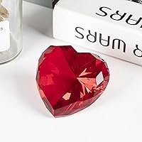 Vista 7 de Pesas de papel de diamantes de cristal rubí con caja de regalo, 3.150 in en forma de corazón rojo real gemas de cristal de diamante pisapapeles