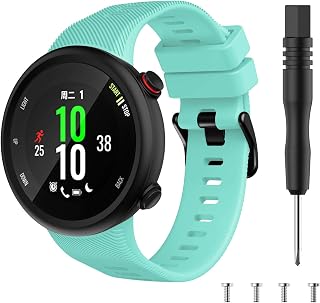 DKEnjoy Silicone Wristband Replacement Accessory Sports Watch Straps Bracelet with Black Buckle Compatible for Garmin Forerunner 45/45S Smartwatch