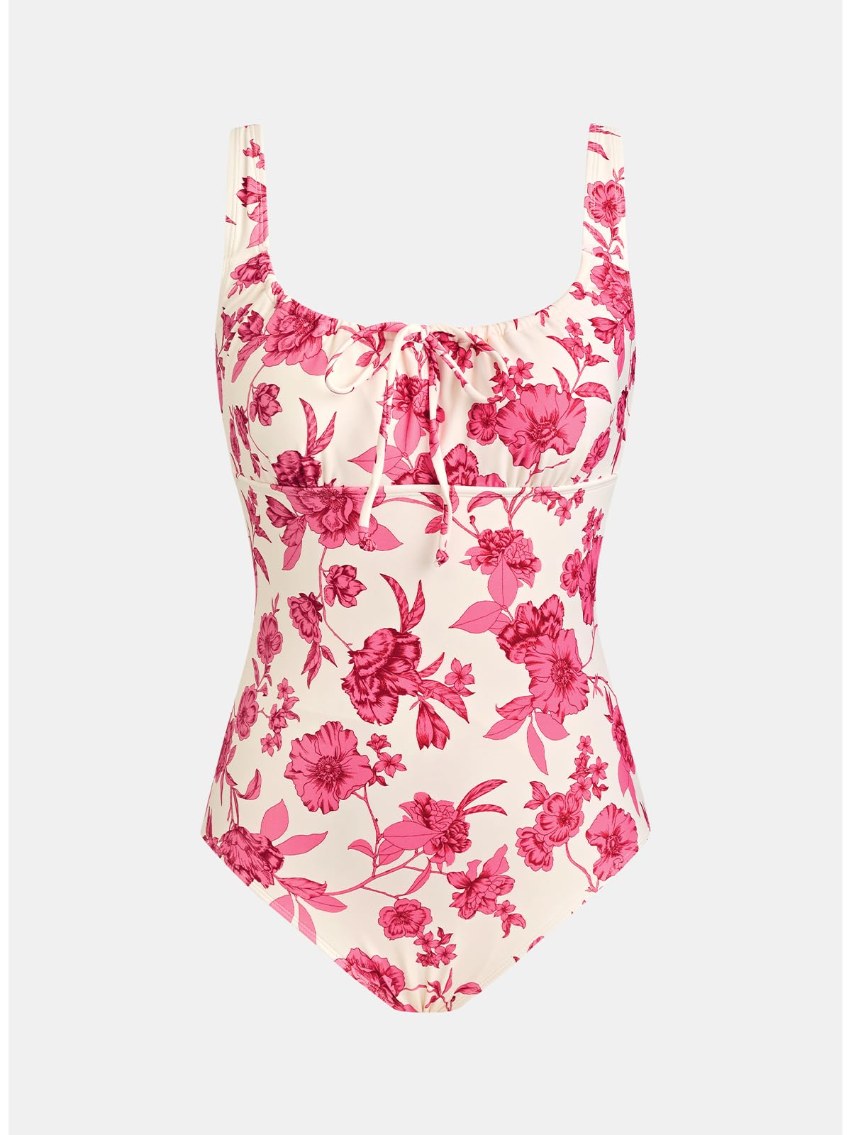 CUPSHE Maillot de bain une pièce pour femme - Col carré - Bretelles réglables - Crochet dans le dos froncé