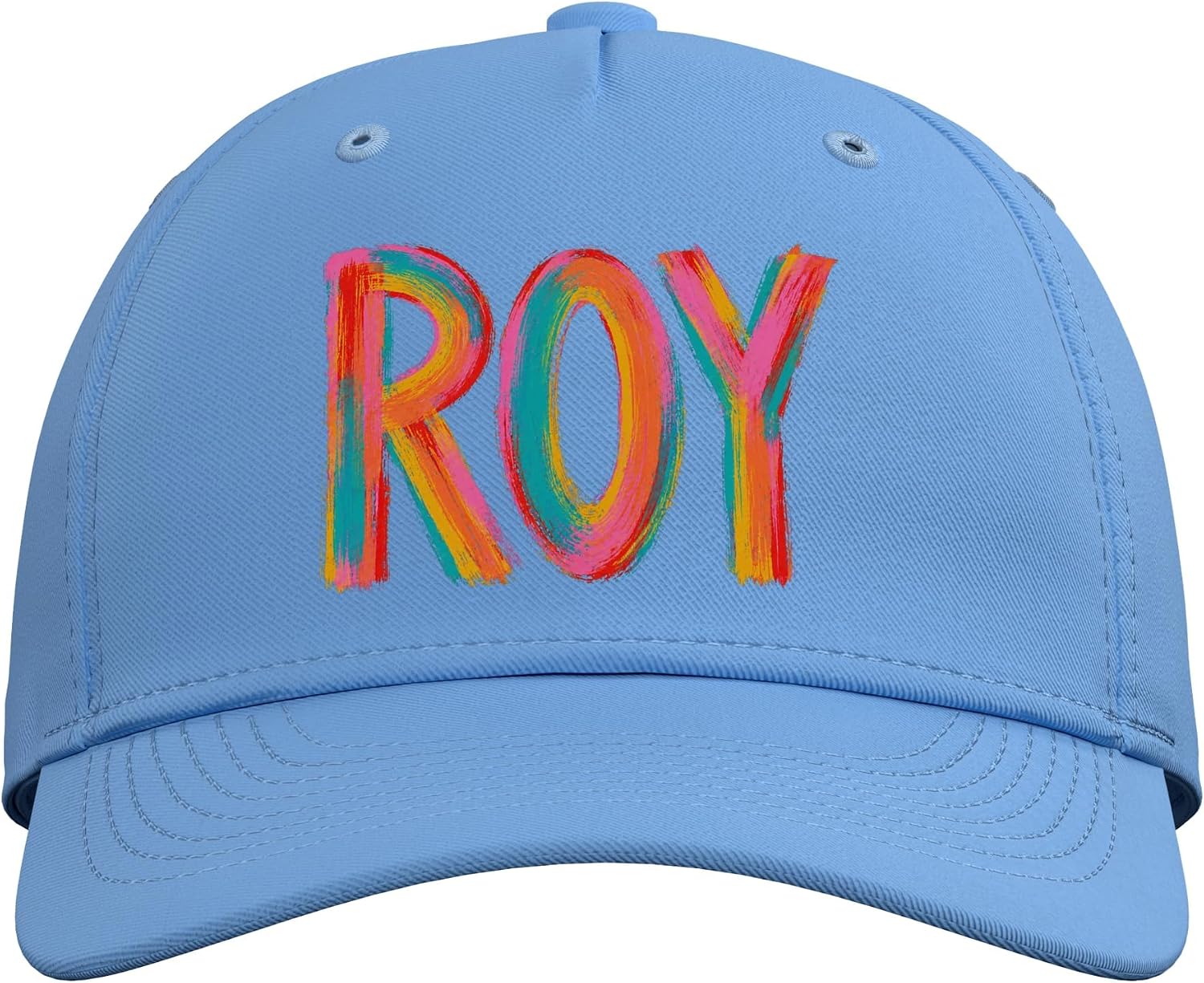 Roy First Name Colorful Brushstroke Letters Adjustable Baseball Hat image 2
