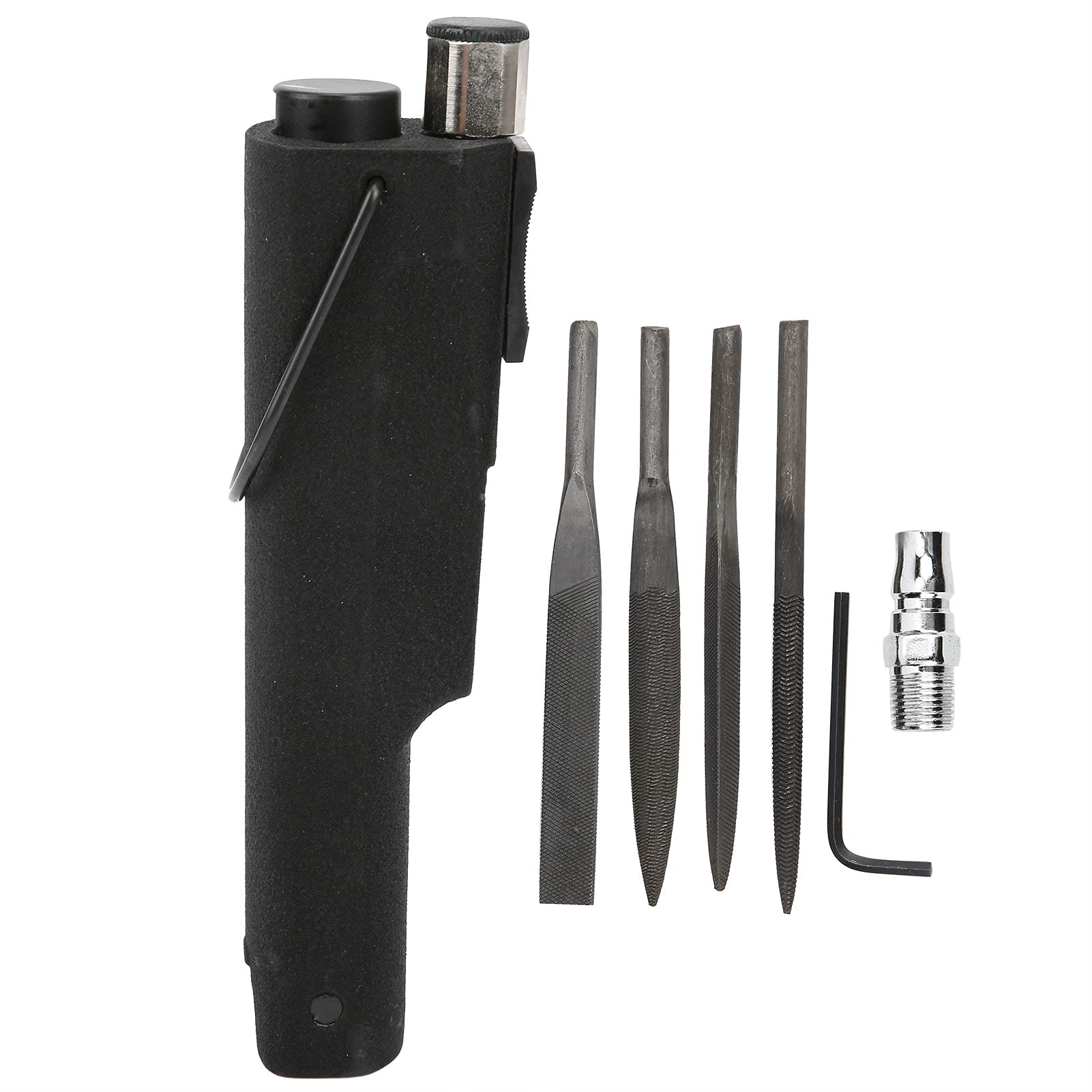 Ejoyous Pilnik Pneumatyczny, Pilnik Pneumatyczny ze Stali Stopowej KP755 6,2 Kg cm² 3700 uderzeń na minutę, Skok 9 Mm do Przycinania, Fazowania, Gratowania, Narzędzie do Szlifowania Pneumatycznego
