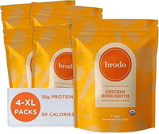 Brodo Organic Chicken Bone Broth, Protein-Rich Bone Broth with Collagen,...