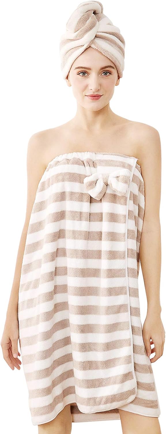 Bath Wrap for Women,H HomeZzz Women Shower Wrap Lightweight Spa