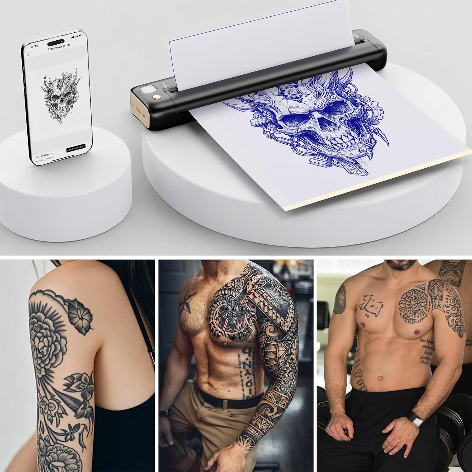 RONGTA Tattoo Transfer Paper, A4 Size Thermal Stencil Paper for Tattoo Transfer Printer, Stencil Paper for Tattooing (35 Sheets)