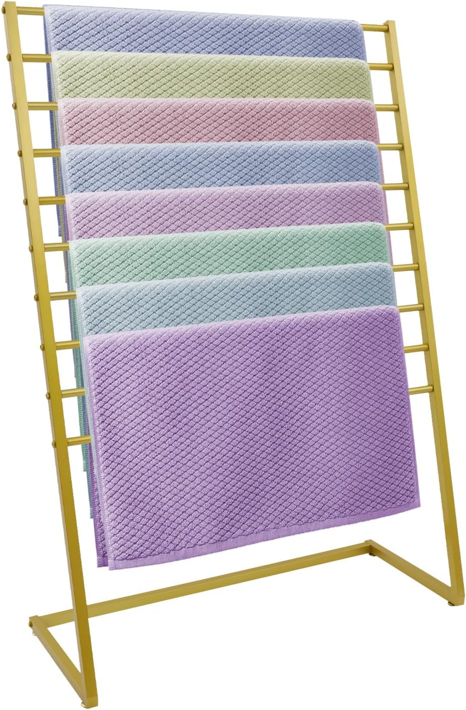 Scarf Display Stand, 10 Tier Metal Scarf Holder Organizer Freestanding Scarf Rack Hijab Organizer Belt Holder for Boutique Display, Retail Store, Bedroom, Clothing Store