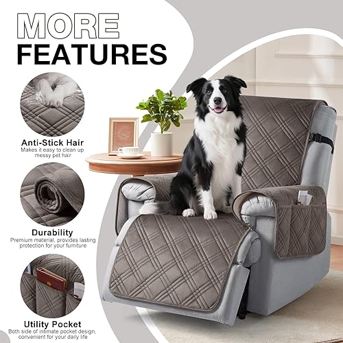 Miniatura 65 de TAOCOCO Funda para silla reclinable 100% impermeable con correas dobles, fundas antideslizantes para silla reclinable con bolsillo, protector