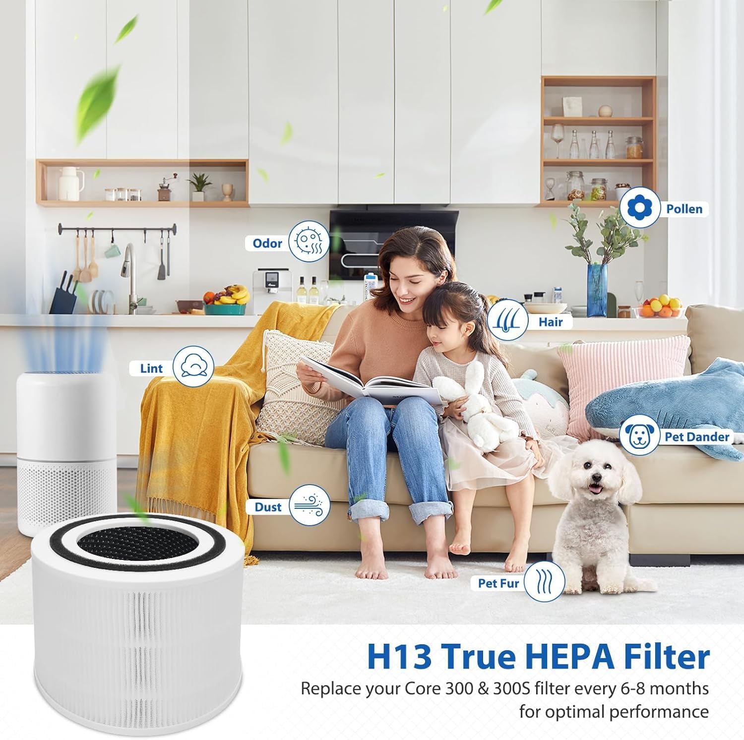 2 Pack 300 Replacement Filter Compatible with 300, 300-RF, 300S, 3-in-1 H13 Grade 300 Filter, Part # 300-RF (2 Pack)
