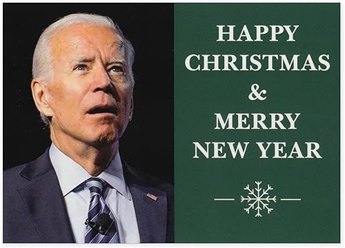 Miniatura 1 de Crazy Novelty Guy Paquete de 5 divertidas tarjetas de felicitación de Navidad  Joe Biden Happy Christmas Merry New Year Spoof (5 tarjetas de