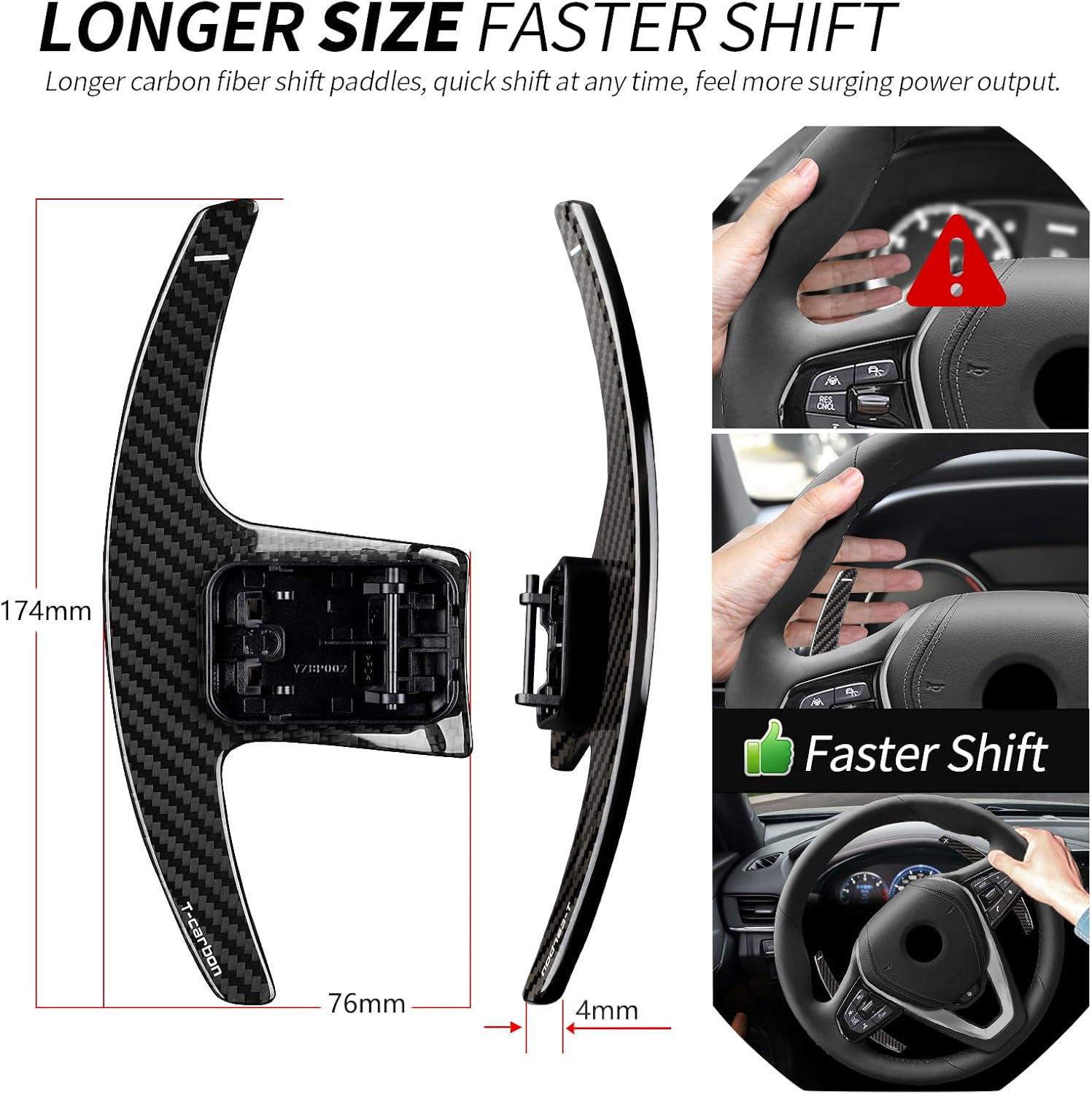 T-carbon Paddle Shifter Extensions Fits BMW G Series G01 G02 G05 G06 G07 G14 G15 G16 G20-G23 G29 G30 G31 G42 Real Carbon Fiber Steering Wheel Paddle Shift Fits F06 F13 F32 F44 F82 F95 F96 Accessories
