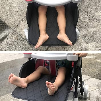 Universal Stroller Footrest Extension, Extended Seat Baby Stroller Footrest, Adjustable Leg Rest Extension Foot Rest Detachable Mat Footmuff Cover, 13.78x11.81 Inch (Black)