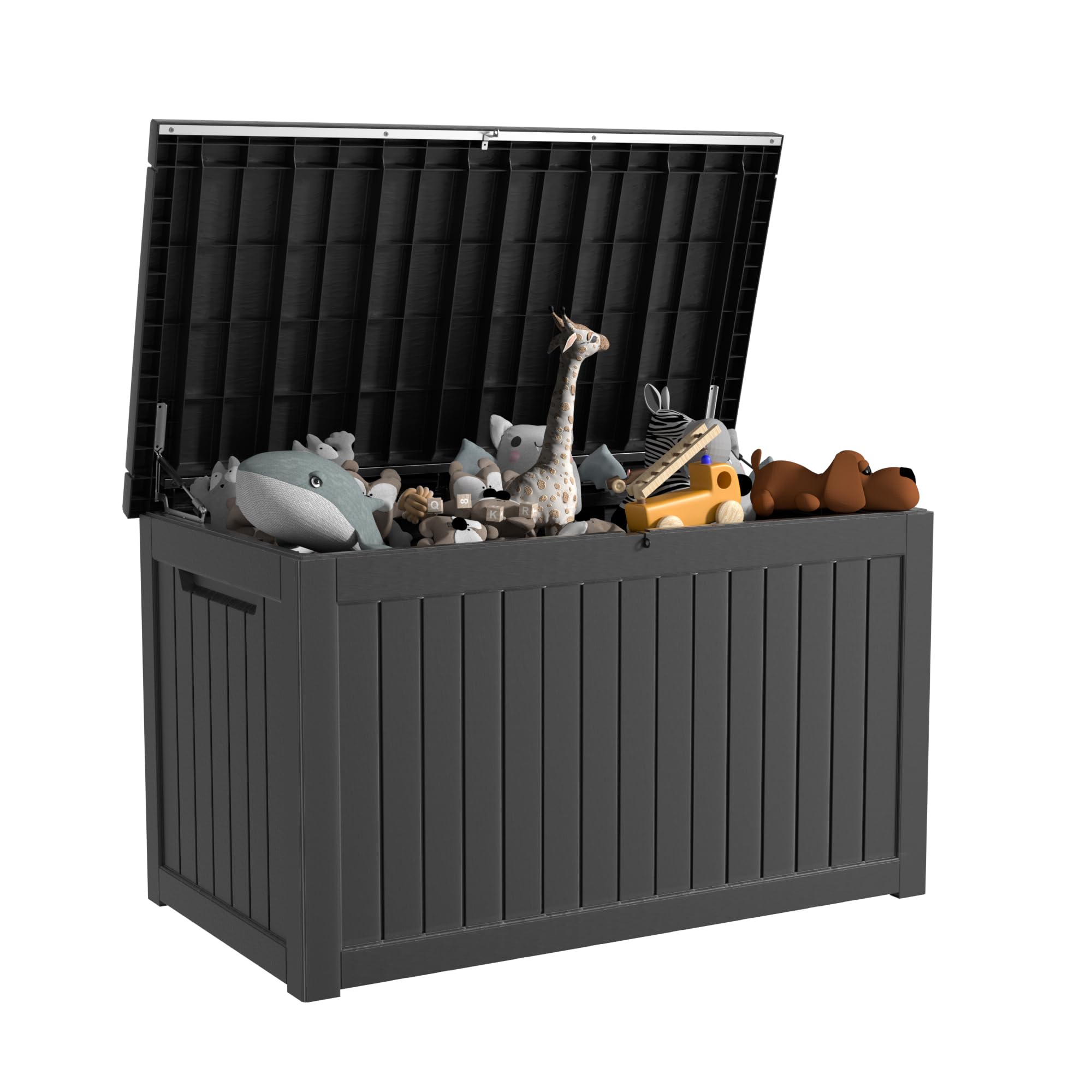 ((similar)) Outdoor Deck Box,230 Gallon Waterproof Resin Storage Box with Lockable Indoor Outdoor Storage Bin for Patio Cushions,Patio Furniture, Gardening Tools,Pool Accessories (230 Gal Black)