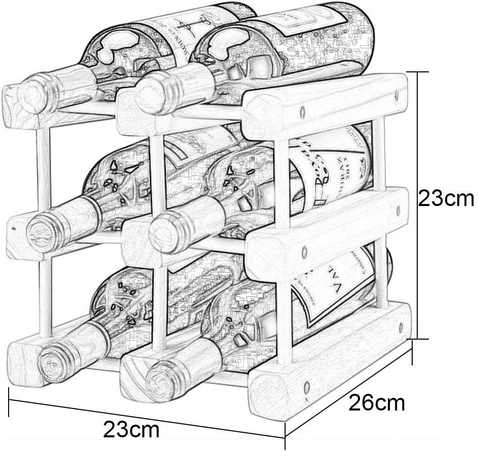 Wood Wine Rack Countertop Wine Rack- Freestanding Table Top Stackable Wine Storage Cabinet Counter Top Wine Holder - Natural Pine Wooden