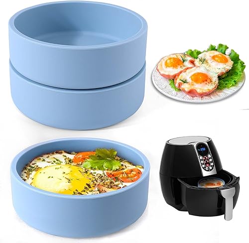 XANGNIER Molde de silicona para freidora de aire, 3 piezas reutilizables antiadherentes para huevos, alternativa a la olla de huevos en el