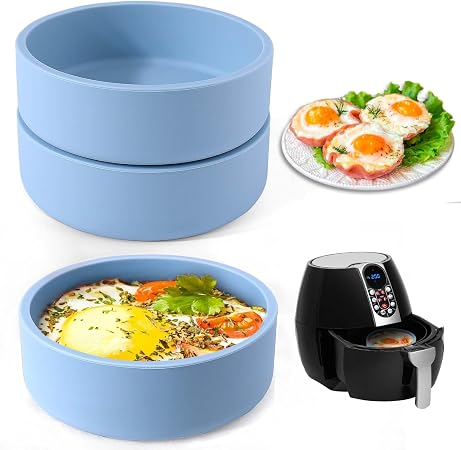 XANGNIER Silicone Air Fryer Egg Mold,3 Pcs Reusable Nonstick Egg