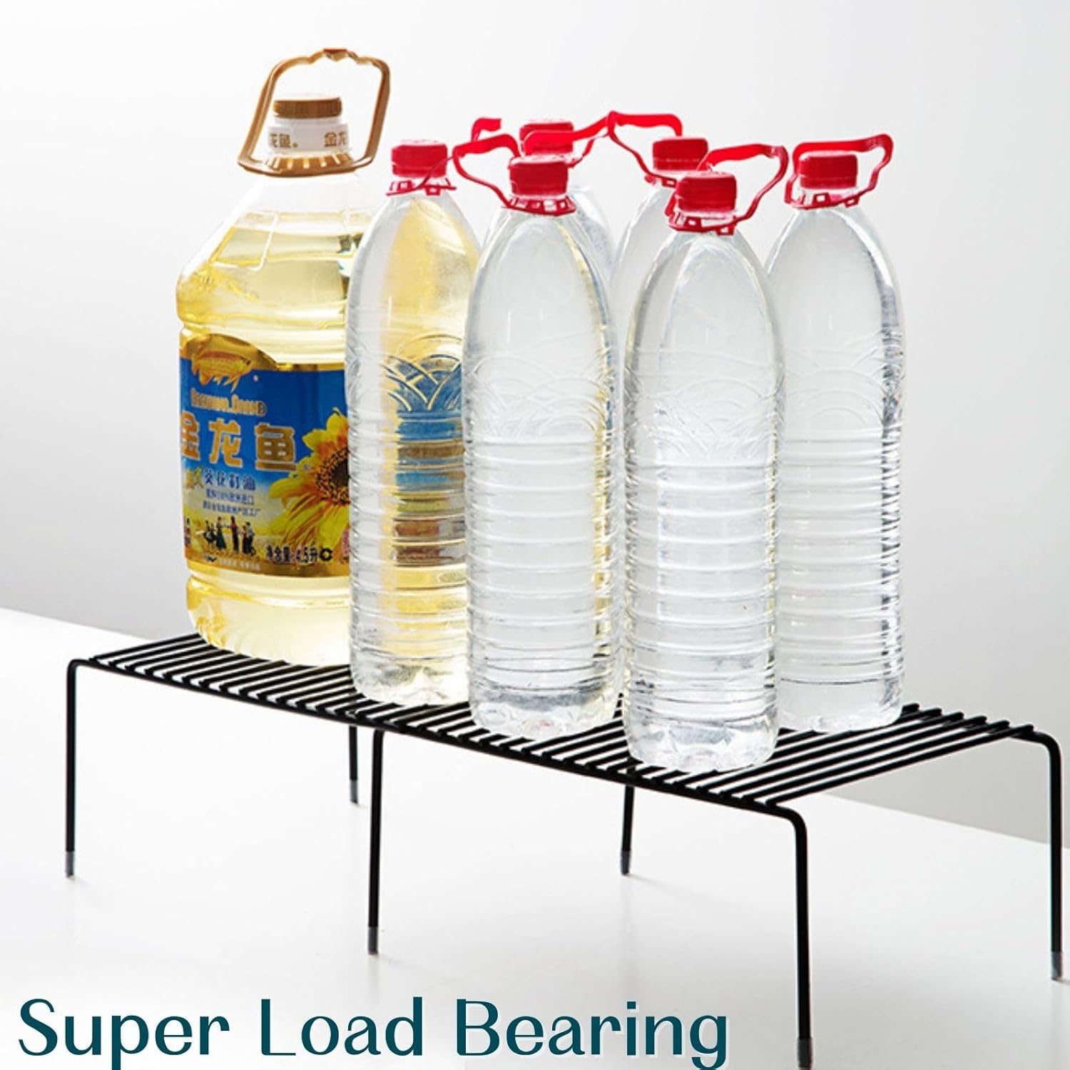 bangminda Kitchen Cabinet Expandable Shelf Organizers Set of 3, 6- Piece Adjustable Wire Shelf Rack Metal Wire Pantry Storage Shelves for Cupboard, Counter, Freezer, Countertop