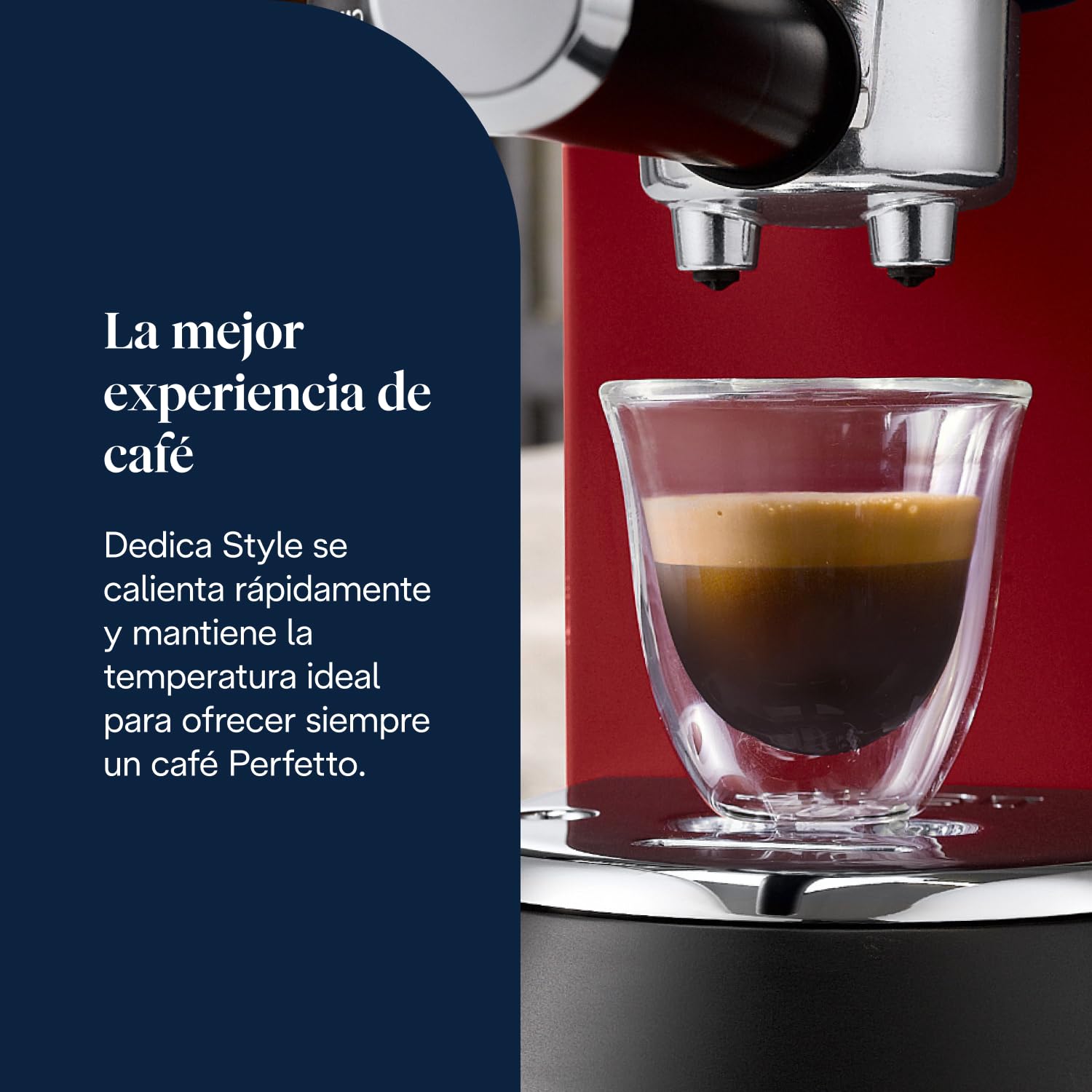 De'Longhi De'Longhi Dedica - Cafetera de Bomba de Acero Inoxidable para Café Molido o Monodosis, Cafetera para Espresso y Cappuccino, Depósito de 1.3 Litros, Sistema Anti-goteo, EC685.R, Rojo in use