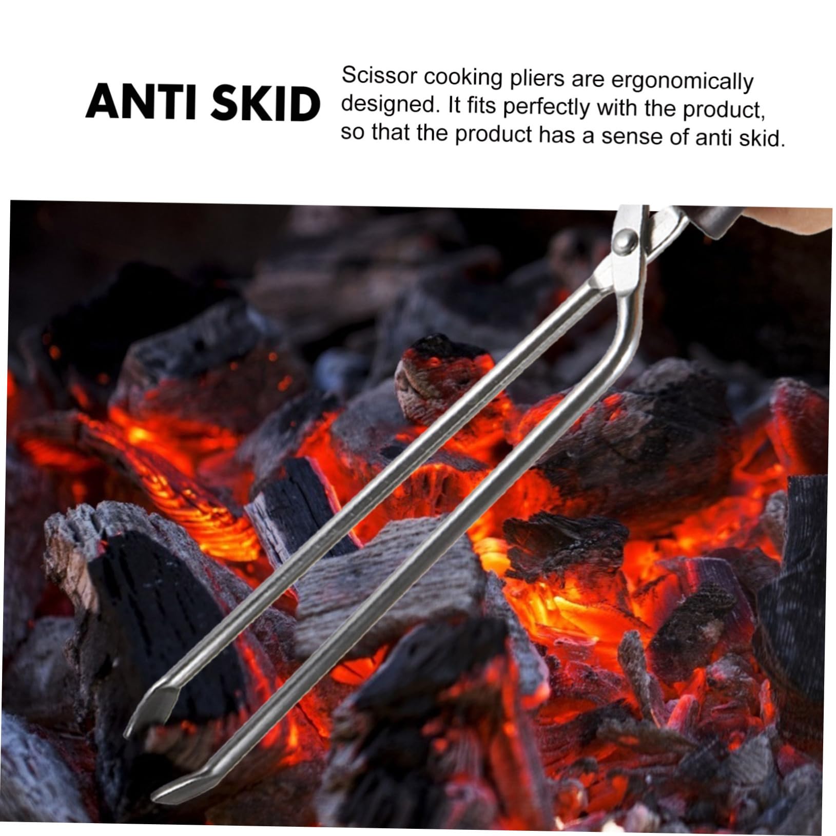 BESPORTBLE 4stücke Edelstahl Grillzange Mit Holzgriff Verlängerte Kohlenzange Für Grill Und Feuerstelle Langlebig Und Tragbar Für Bbq Und Camping