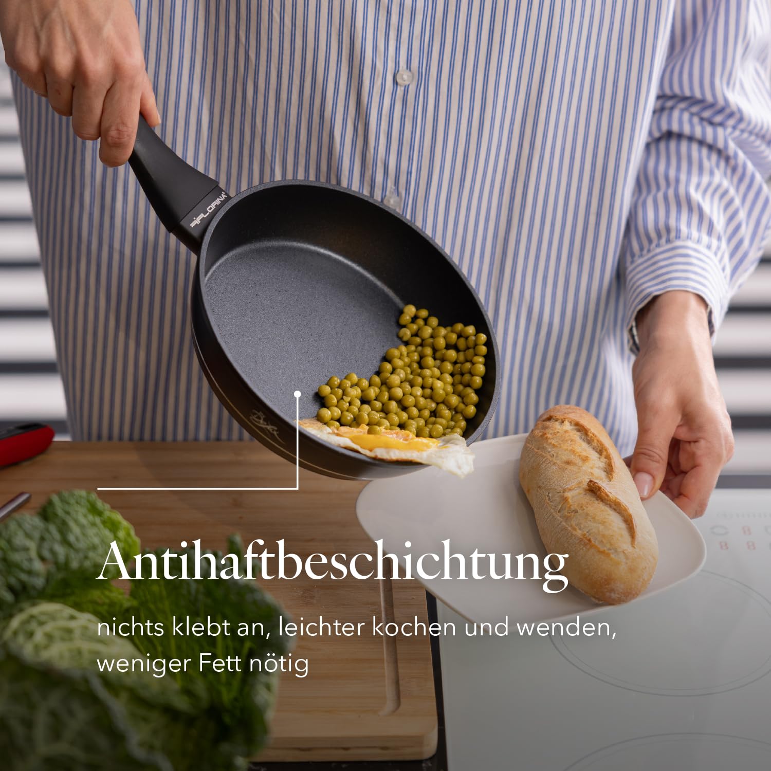 Florina Aluminium Bratpfanne 20 cm Durchmesser I Universalpfanne DELUX Antihaftbeschichtet I Anti-Kratz Pfanne mit Induktionsboden I Pfanne Geeignet für Induktionsherd – Bild 5