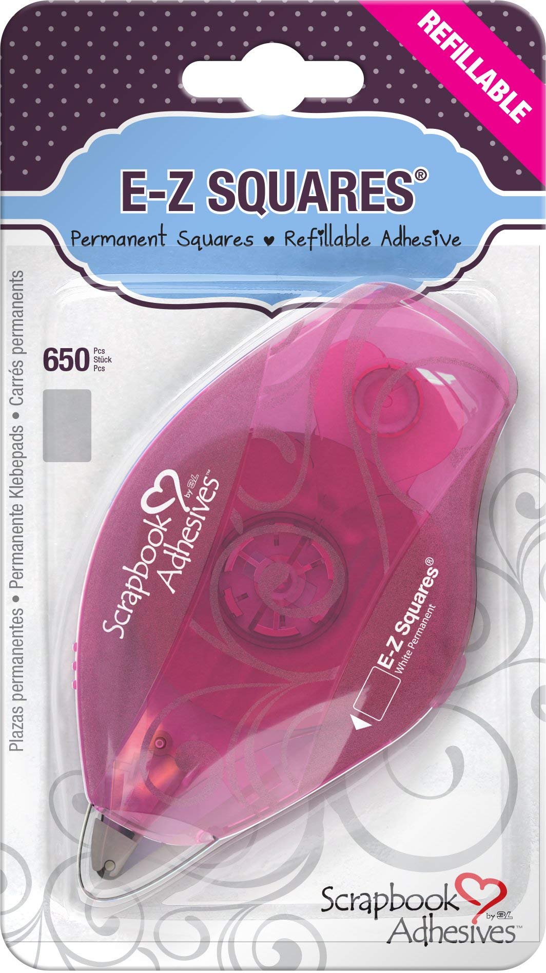 Scrapbook Adhesives3L E-Z Squares Permanent Refillable Runner Dispenser, 49 Feet