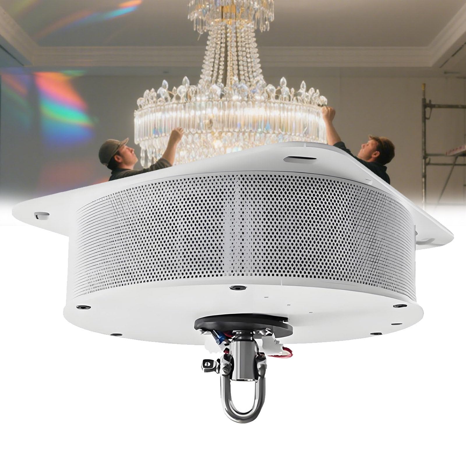 LYMSXAZOU Chandelier Hoist Pendant Light Lifting System with Remote Control, Electric for Lamp Cleaning and Maintenance, Supports Up to 70KG