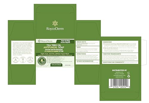 Miniatura 7 de Roycederm Jabón antibacteriano antifúngico del árbol del té Tratamiento antibacteriano antifúngico para el acné facial y corporal, pie de atleta,