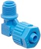 Tefen Fiberglass Polypropylene Compression Tube Fitting, 90 Degree Elbow Adapter, Blue, 8 mm Tube OD x 1/4 BSPT Male (Pack of 5)