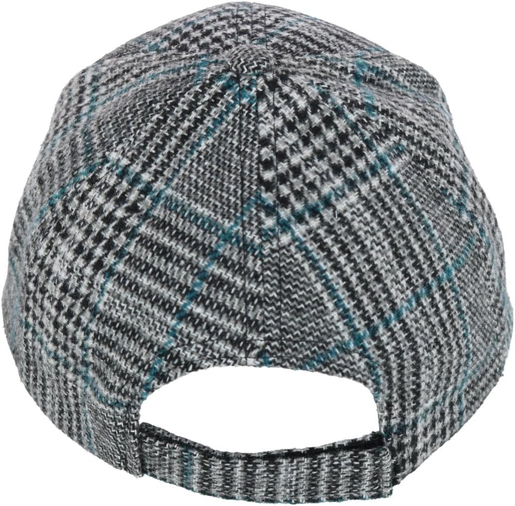 David & Young Women's Menswear Houndstooth Plaid Baseball Cap