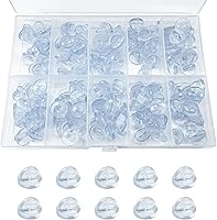 Vista 8 de 150 piezas de pasadores de goma con bloqueo, cierres de pasador de bloqueo con estuche de almacenamiento, cierres de pin para broche de corbata