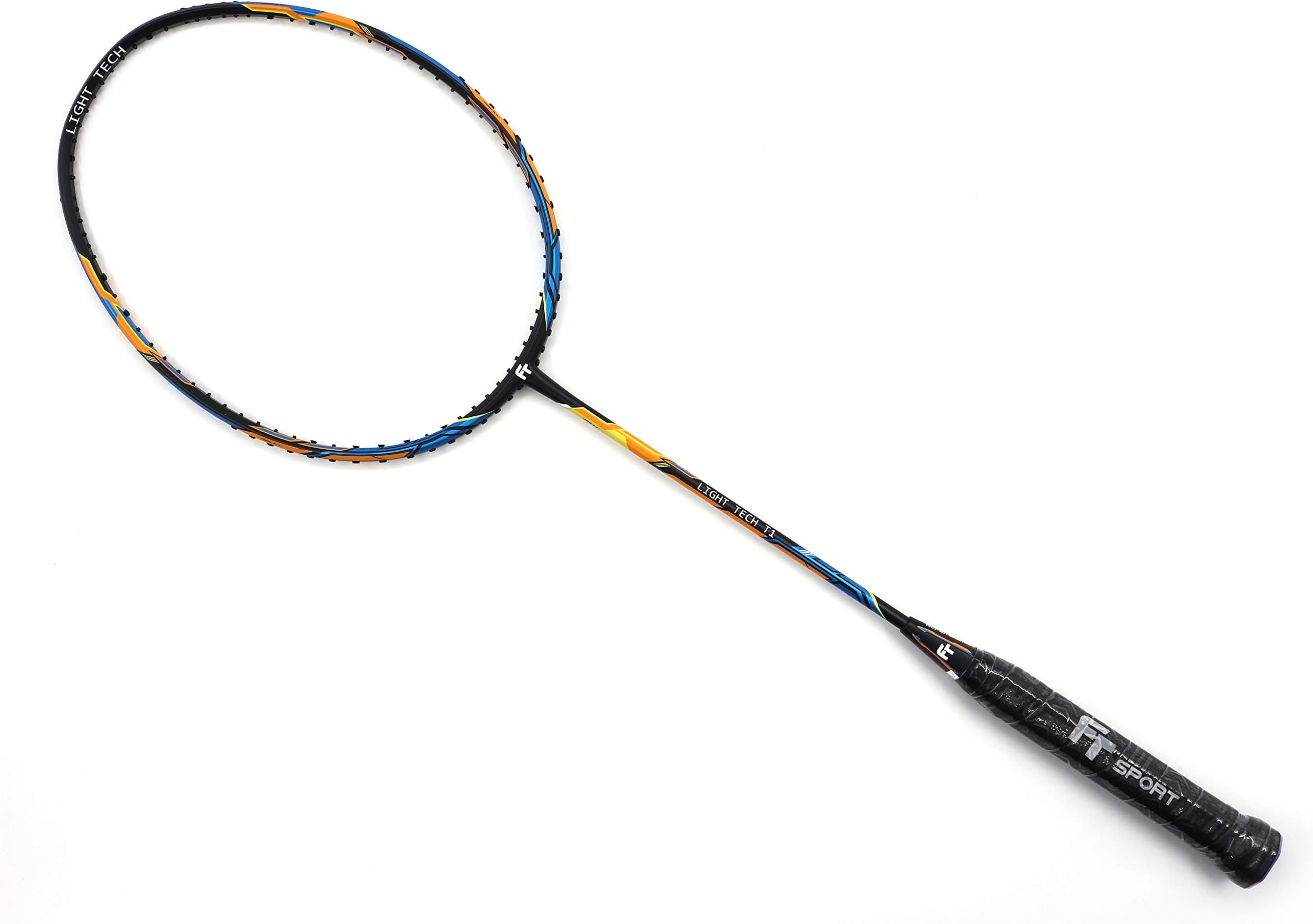 Light Tech T1 Black Blue Yellow Badminton Racket (5U)