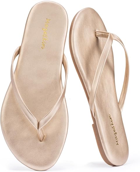 mazeskin Womens Memory Foam Flip Flops Flat Thong Sandals