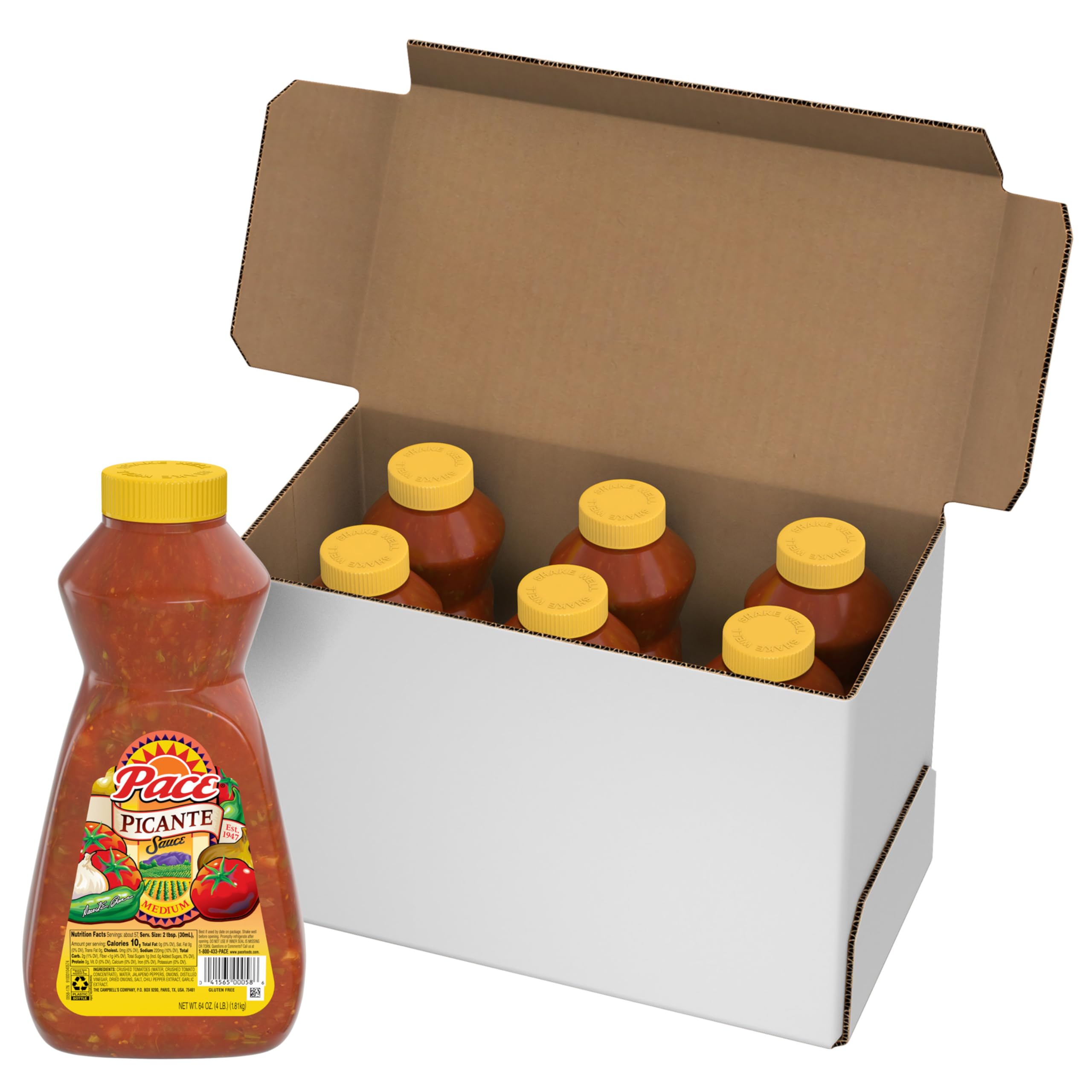 Pace Medium Picante Sauce, 64 oz (6 Count)