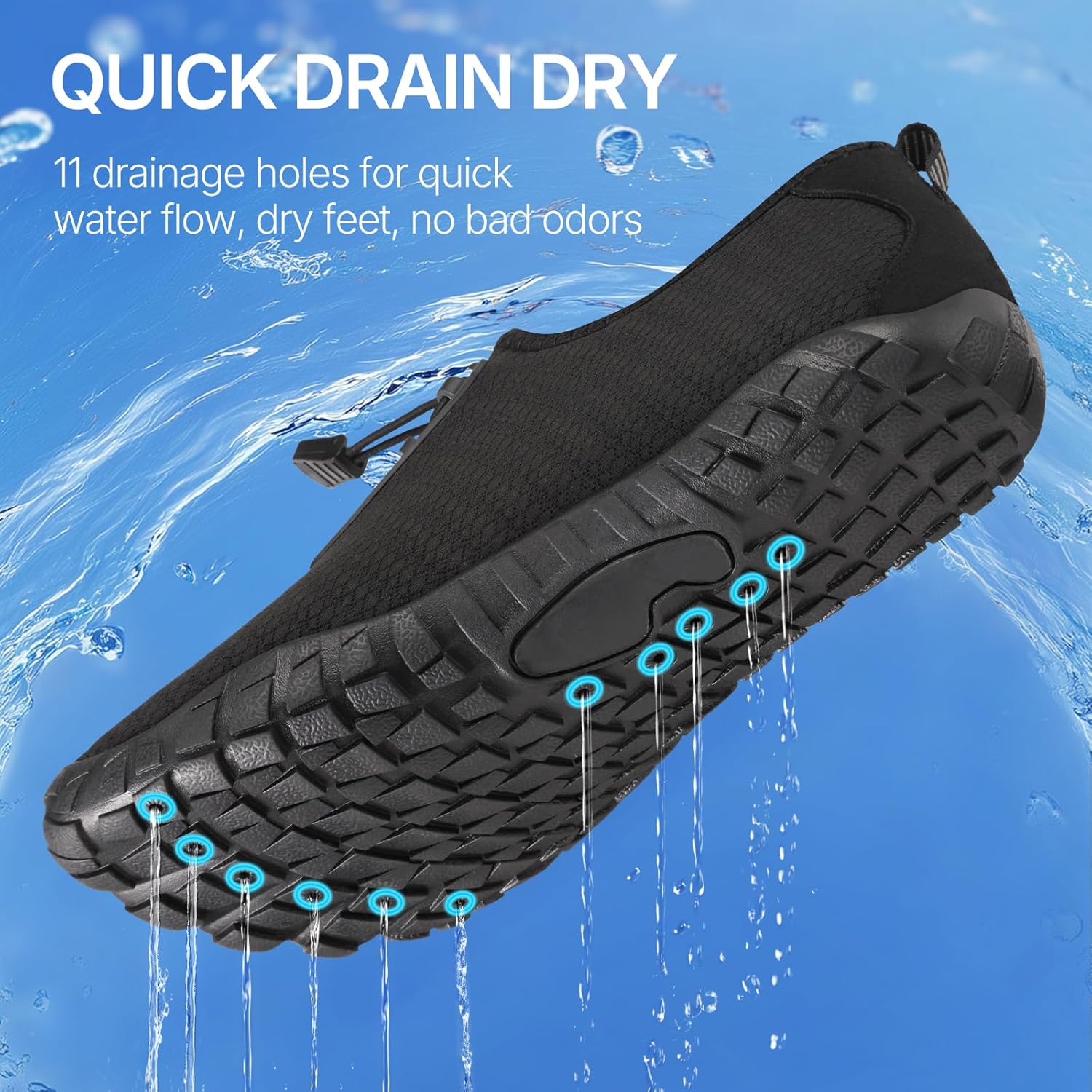 ATHMILE Water Shoes for Women Men Quick Dry Five Toe Aqua Barefoot Shoes for Beach Vacation Swim Hiking Pool Outdoor Sports Wide Toe Box with Non-Slip Rubber Sole