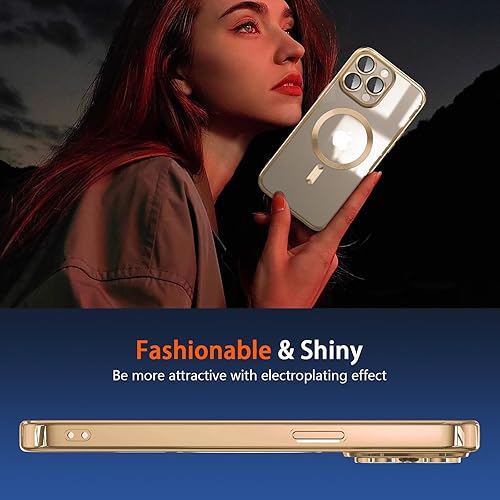 Miniatura 7 de Funda magnética para iPhone 15 Pro Max con protector completo de lente de cámara imanes N56 fuertes Compatible con Magsafe Funda transparente y