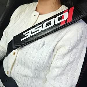 XYHGM Seat Belt Pad For Dodge RAM 1500 Leather Seat Belt Covering Pad Shoulder Strap Protection More Comfort Driving Interior Accessories 2PCS-Black - View #11