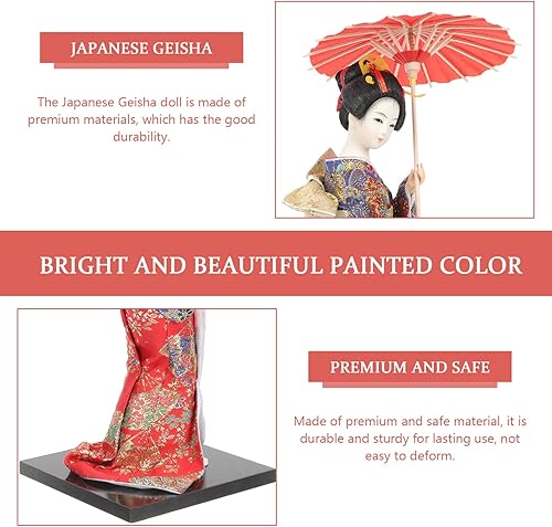 Miniatura 8 de Kimono Muñeca Geisha Muñeca Japonesa Decoración Tradicional Japonesa Muñeca Juguete de Madera Figura Folk Accesorios para el Hogar Muñecas Niñas