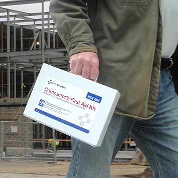 First Aid Only 9302-25M 25-Person Contractor's First Aid Kit for Home Renovation, Job Sites, and Construction Vehicles, 178 Pieces, White