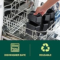 Vista 5 de Glotoch - Paquete de 10 recipientes de 32 onzas para preparación de comidas reutilizables, aptos para microondas, extra grandes y gruesos con tapas