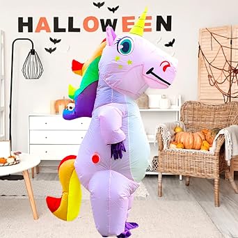 Unicorn Inflatable Costume Full Body Air Blow-up Deluxe Halloween Costume - Adult Size