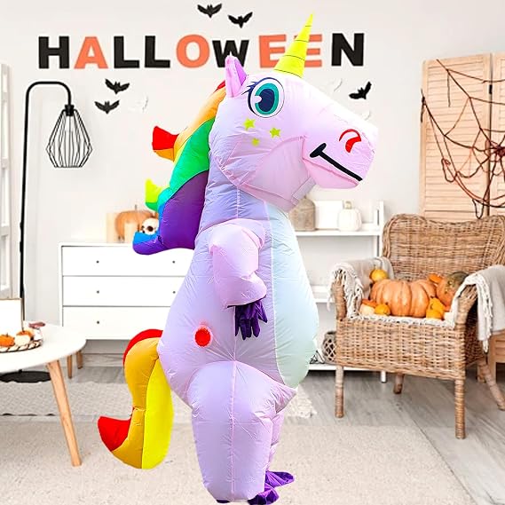 Unicorn Inflatable Costume Full Body Air Blow-up Deluxe Halloween Costume - Adult Size