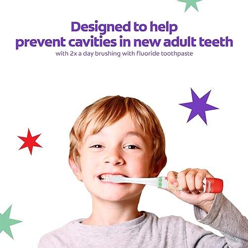 Miniatura 4 de Colgate Advanced Cavity Fighter - Cepillo de dientes con batería para niños, incluye batería AA y cabezal de cepillo de dientes extra, cuenta con
