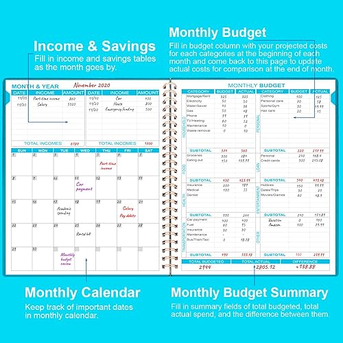 Miniatura 2 de Agenda de presupuesto y organizador de facturas mensuales con bolsillos. Cuaderno de seguimiento de gastos, diario de presupuesto y planificador