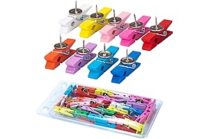 Colorful Clothespin Thumbtacks with Wooden Clips