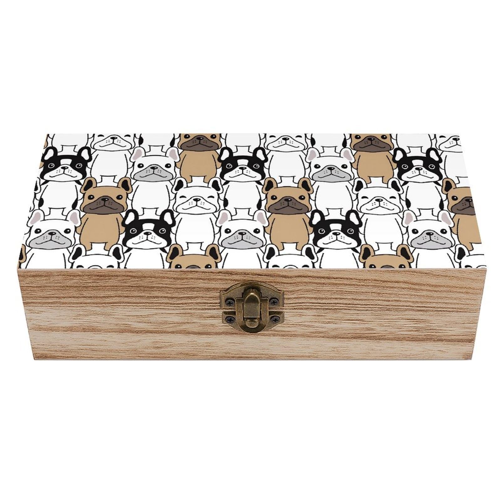 HLBSDM Jellyfish Wooden Storage Box with Hinged Lid,Vintage Gift Box Natural Wood Keepsake Decorative Rustic Jewelry Box 7.9" L*3.9" W*2.3" H