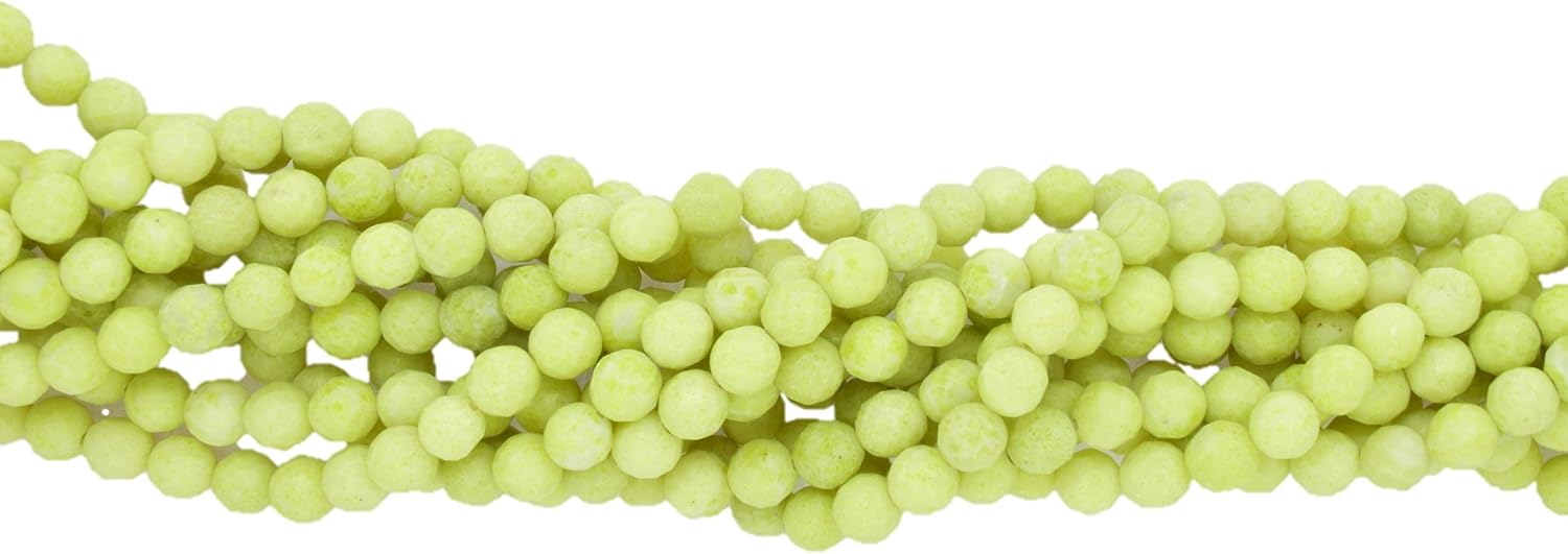 Yellow Green Jade Faceted Round Shape Gemstone Beads for Jewelry Making, Jewelry Supplies, Green Jade Beads 7mm to 8mm Size, 1 Strand Each of 16" Length