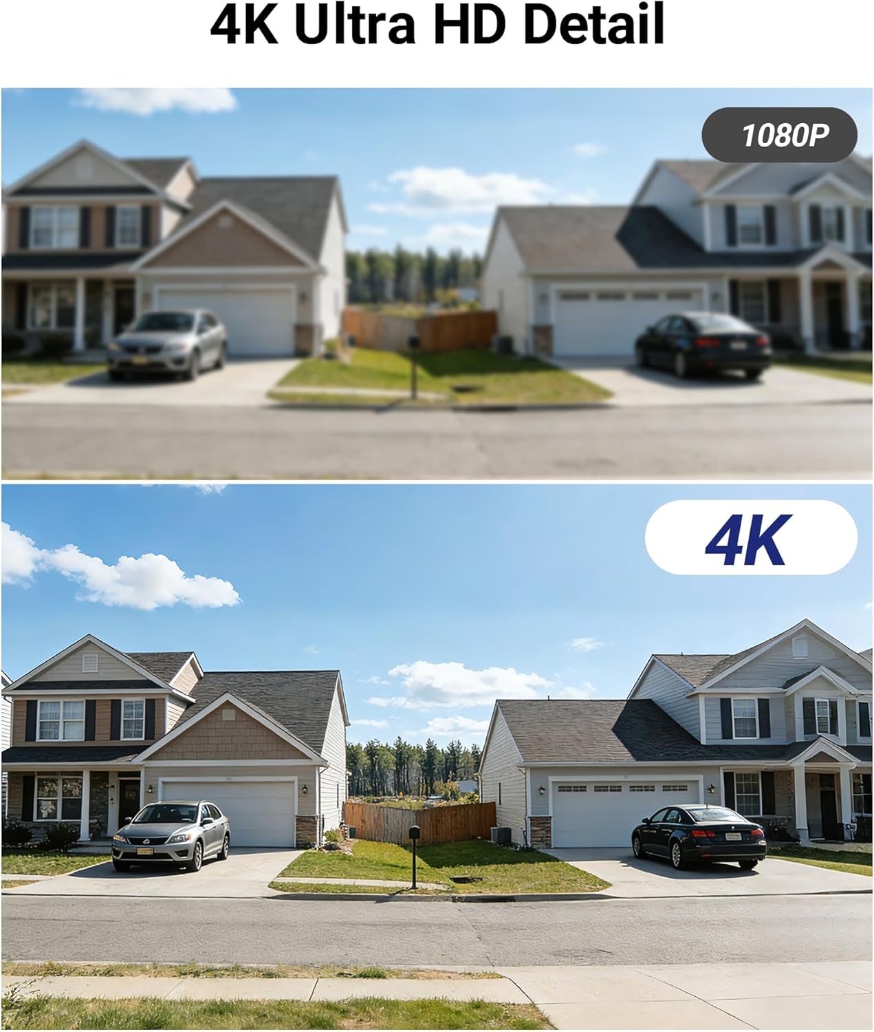 Anlapus 4K Security Camera System, AI Human Vehicle Detection, 4pcs 8MP Wired Indoor Outdoor CCTV Cameras, Night Vision, Audio Recording, H.265+ 8CH DVR with 1TB Hard Drive for 24/7 Home Surveillance