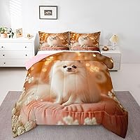 Vista 21 de Juego de edredón de perro lindo para niños, juego de ropa de cama con estampado de carlino de dibujos animados para niños y adolescentes, juego