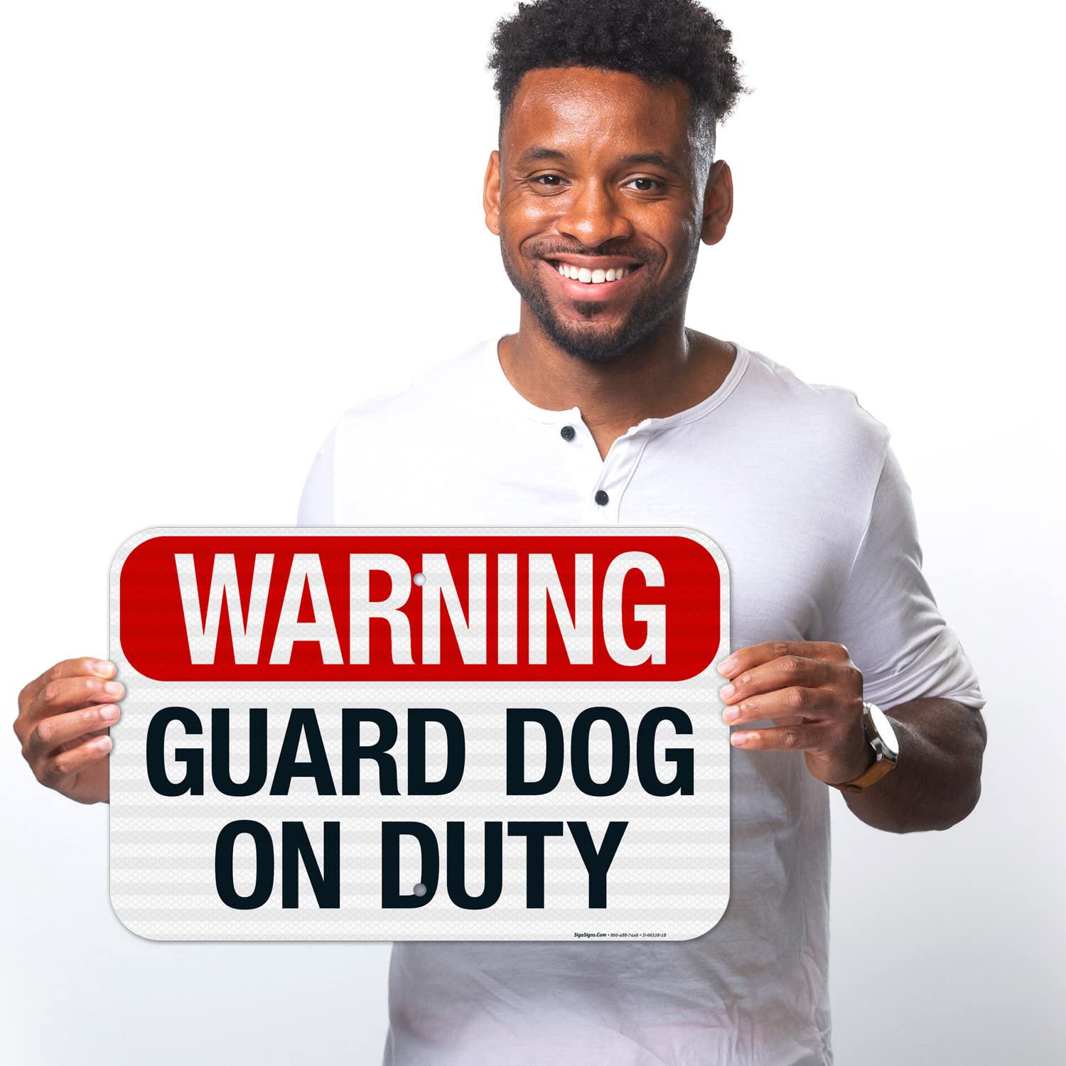 Warning Guard Dog On Duty Sign, 12x18 Inches, 3M EGP Reflective .063 Aluminum, Fade Resistant, Made in USA by Sigo Signs