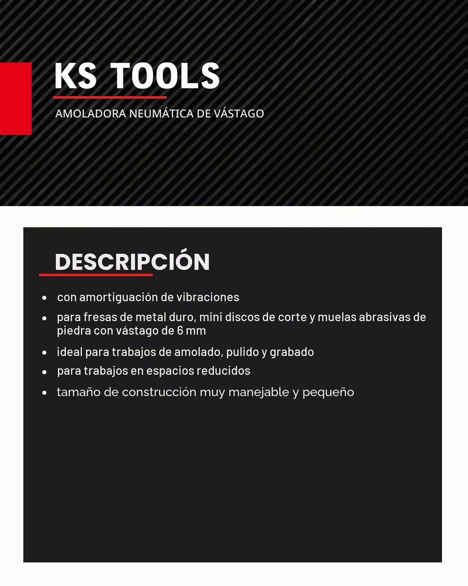 KS Tools 515.5410 Amoladora recta neumática
