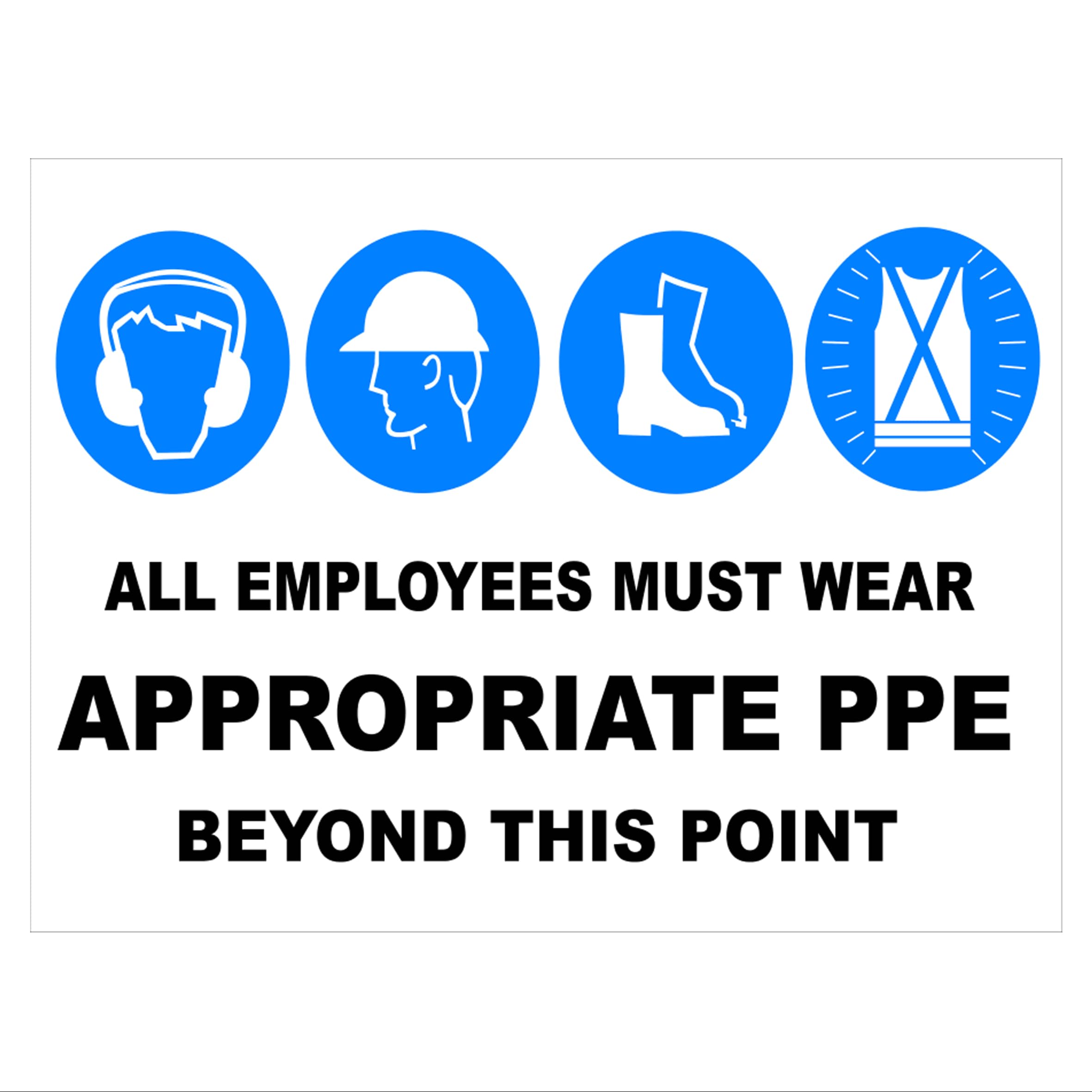 Appropriate Ppe - Beyond This Point Sign Multi-Condition Metal Tin Sign 8 x 12 inch for Industrial & Commercial